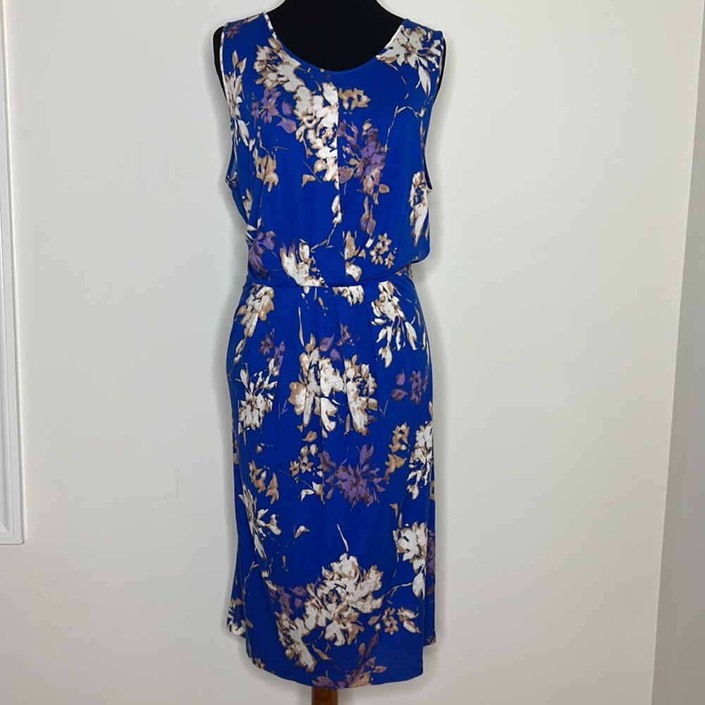 MAXMARA WEEKEND Blue Floral Back Tie Dress